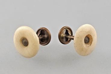 Paar Manschettenknöpfe Bakelit Vintage D1,2cm