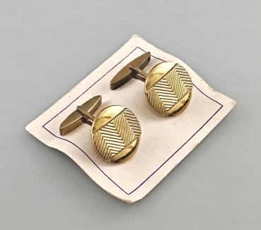 Paar Manschettenknöpfe geometrisches dekor Vintage D2cm