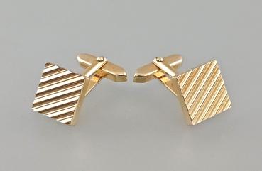 Paar Manschettenknöpfe vergoldet Vintage 1,3x1,3cm