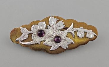 Vintage Brosche Modeschmuck Art déco Amethyst