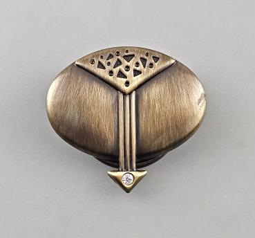 Modeschmuck-Tuchklemme Vintage gold brüniert geometrisch