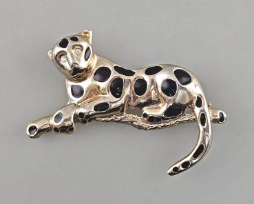 Modeschmuck-Brosche Vintage Leopard