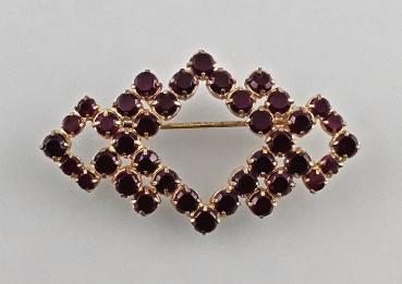 Modeschmuck-Brosche Vintage Granat