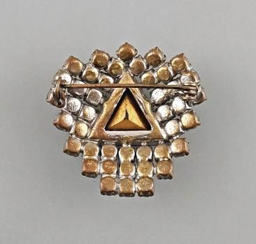 Modeschmuck-Brosche Vintage gelb-braune Strasssteine