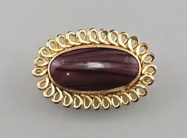 Modeschmuck-Brosche Vintage Tigerauge