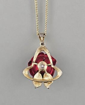 Modeschmuck-Kette Vintage Rosenblüte goldfarben