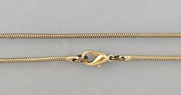 Preview: Modeschmuck-Kette Vintage Bicolor Strass goldfarben