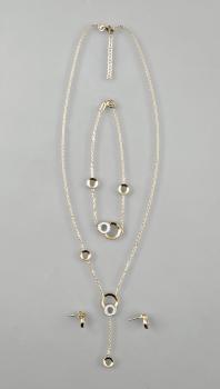 Gold-Garnitur Armband Ohrstecker Collier