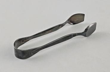 Versilberte Zuckerzange 90er Auflage Reliefdekor L 9,5 cm