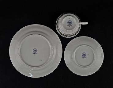Sammelgedeck Freiberger Porzellan 70erJahre grün-gold