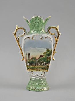 Andenken Henkelvase Forsthaus u. Kriegerdenkmal Jena