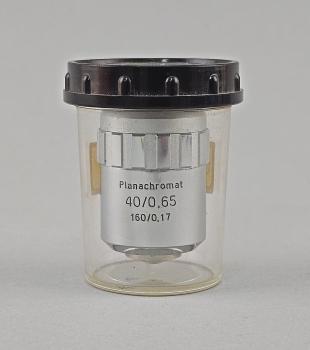 Mikroskop-Objektiv Carl Zeiss Jena Planachromat 40/0,65 160/0,17 RMS Vorserie?