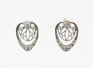 Ohrringe Blatt Swarovski Steine