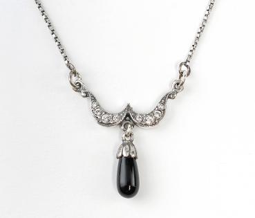 Art déco Collier mit Onyx