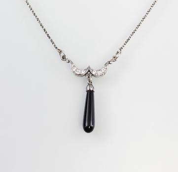 Art déco Collier mit Onyx