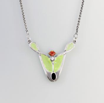 emailliertes Collier Onyx Swarovski