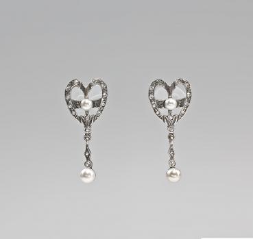 Ohrringe Swarovski Steine Perle