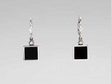 Ohrringe Swarovski Stein Onyx