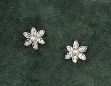 Ohrringe Swarovski Steine und Perle