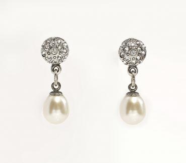Ohrringe Swarovski Steine und Perlen