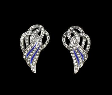 emaillierte Ohrringe Swarovski Steine