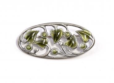 emaillierte Jugendstil Brosche