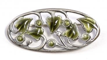 emaillierte Jugendstil Brosche