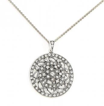 Jugendstil Anhänger an Kette Swarovski