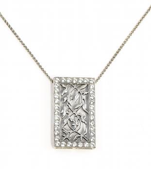 Jugendstil Anhänger an Kette Swarovski