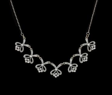 Jugendstil Collier Schleifen Swarovski