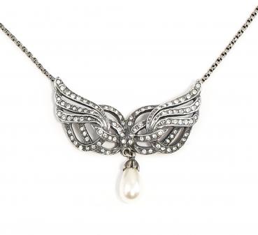 Jugendstil Collier Swarovski und Perle