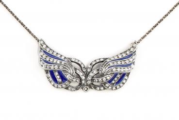 emailliertes Jugendstil Collier Swarovski