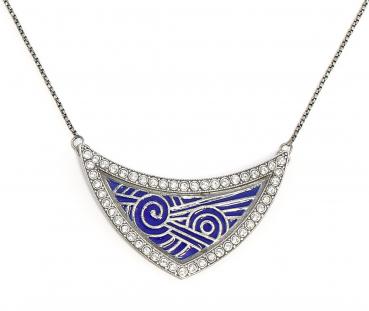 emailliertes Jugendstil Collier Swarovski
