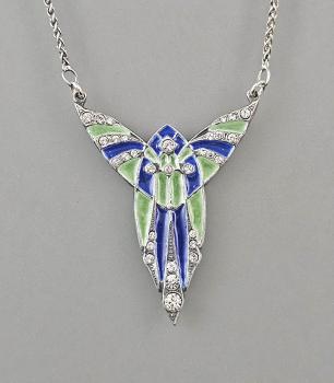 emailliertes Art déco Collier Swarovski
