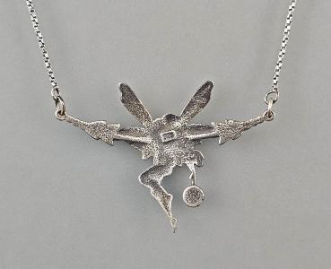 emailliertes Jugendstil Collier Elfe Swarovski