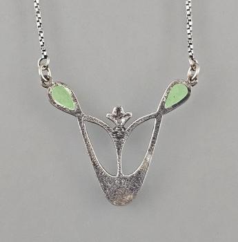 emailliertes Jugendstil Collier Swarovski