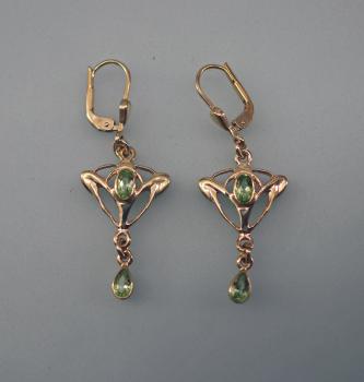 Jugendstil Ohrringe Peridot