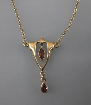 Jugendstil Collier Granat