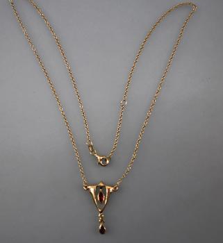 Jugendstil Collier Granat