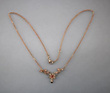 Jugendstil Collier Rubin Perlen