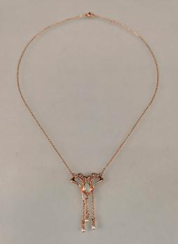 rotvergoldetes Collier Opal Perlen