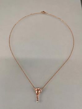 rotvergoldetes Collier Opal Rubin Perlen