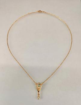 Silber vergoldet Collier mit Blautopas