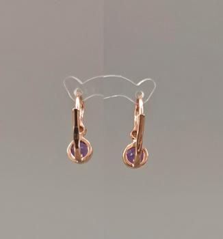 rotvergoldet Ohrringe Amethyst Perle