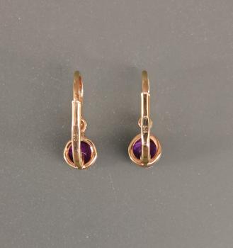 rotvergoldet Ohrringe Amethyst Perle