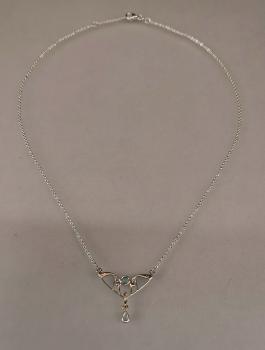 Silber Collier Blautopas Perlchen