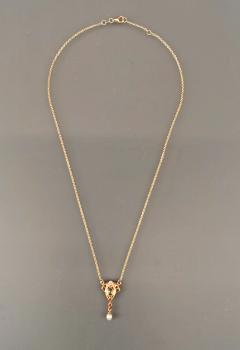 Collier Peridot Rubin Perle