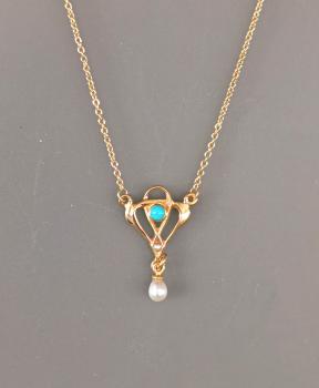 Collier Türkis Perle