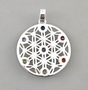 geometrischer Anhänger mit verschiedenen Steinen D 3 L 4 cm