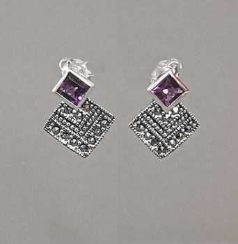 Ohrringe Amethyst Markasiten